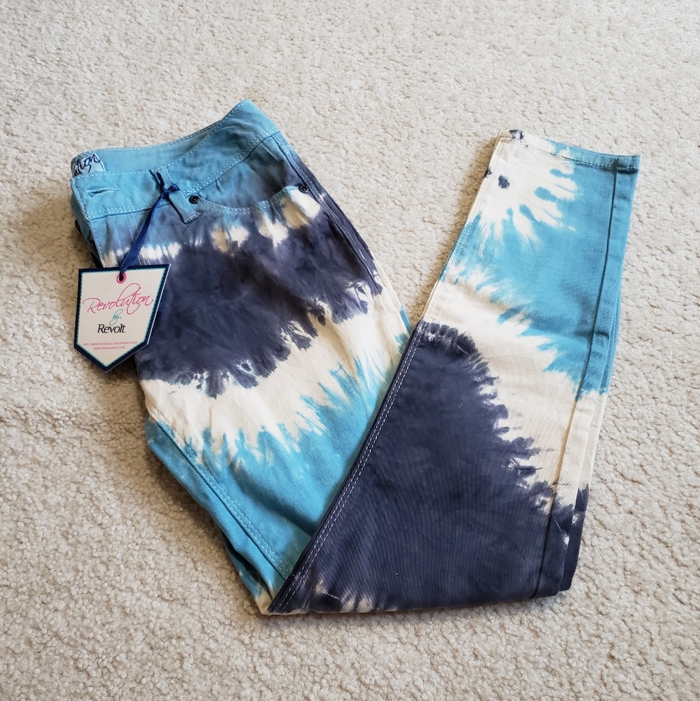 3/$30 tie dye skinny jeans
